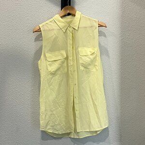 NWT Equipment Femme Yellow Silk Sleeveless Blouse